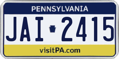 PA license plate JAI2415