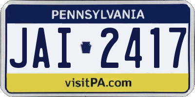 PA license plate JAI2417