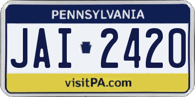 PA license plate JAI2420