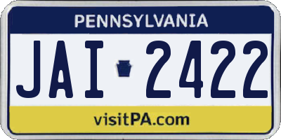 PA license plate JAI2422