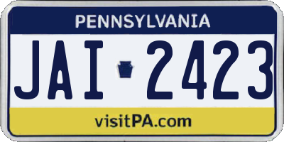 PA license plate JAI2423