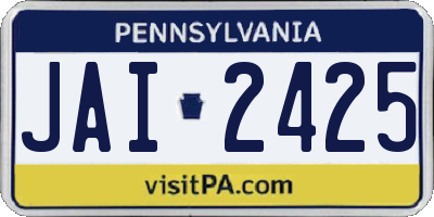 PA license plate JAI2425