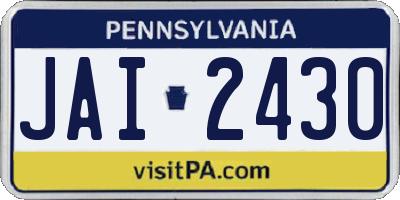 PA license plate JAI2430