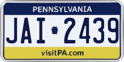 PA license plate JAI2439