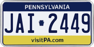 PA license plate JAI2449