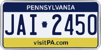 PA license plate JAI2450