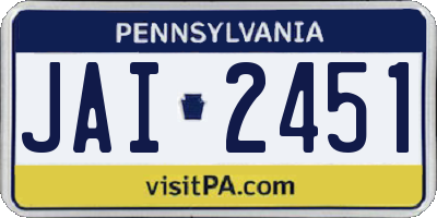 PA license plate JAI2451