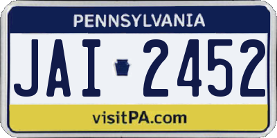 PA license plate JAI2452