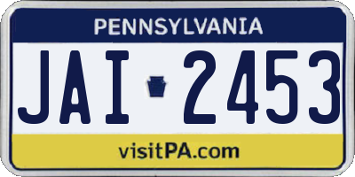 PA license plate JAI2453