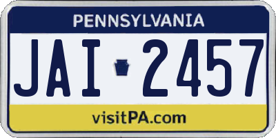 PA license plate JAI2457