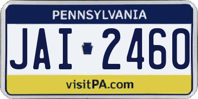 PA license plate JAI2460