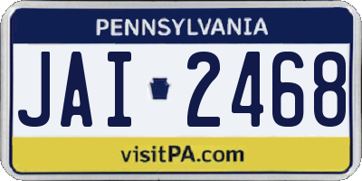 PA license plate JAI2468