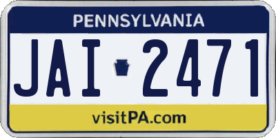 PA license plate JAI2471