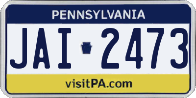 PA license plate JAI2473