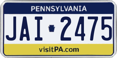 PA license plate JAI2475