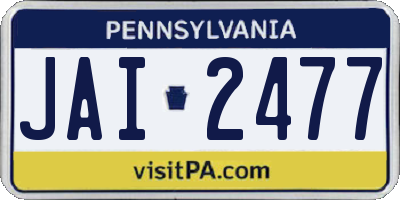 PA license plate JAI2477