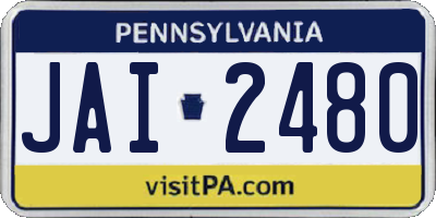 PA license plate JAI2480