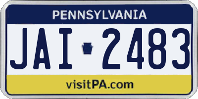 PA license plate JAI2483