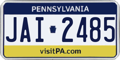 PA license plate JAI2485