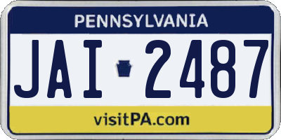 PA license plate JAI2487