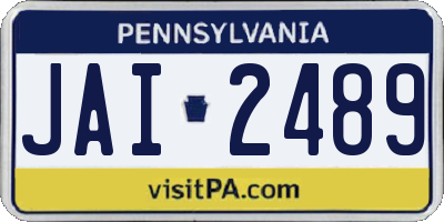 PA license plate JAI2489