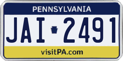 PA license plate JAI2491