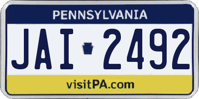 PA license plate JAI2492