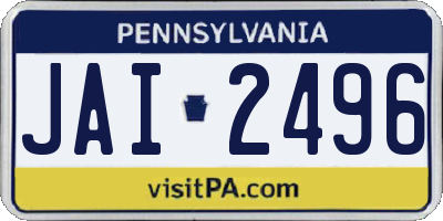 PA license plate JAI2496