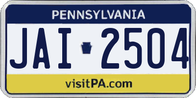 PA license plate JAI2504