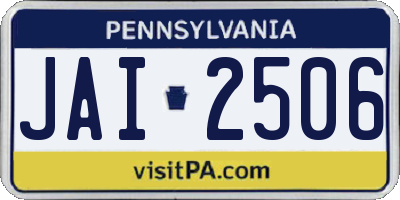 PA license plate JAI2506