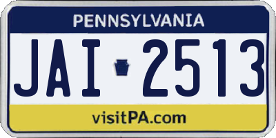 PA license plate JAI2513