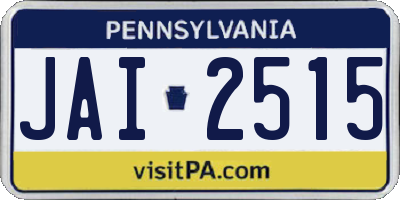 PA license plate JAI2515
