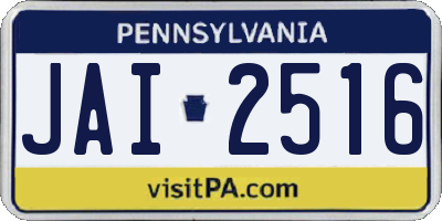 PA license plate JAI2516