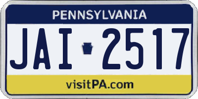 PA license plate JAI2517