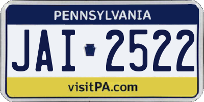 PA license plate JAI2522