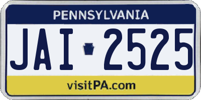 PA license plate JAI2525