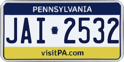 PA license plate JAI2532