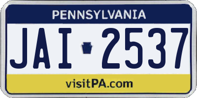 PA license plate JAI2537