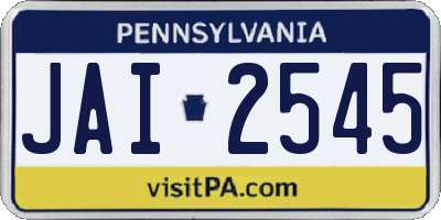 PA license plate JAI2545