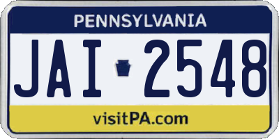 PA license plate JAI2548