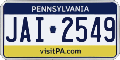 PA license plate JAI2549