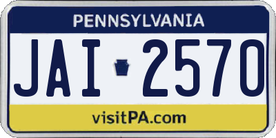 PA license plate JAI2570