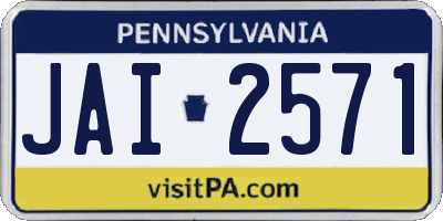 PA license plate JAI2571