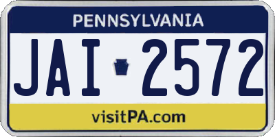 PA license plate JAI2572