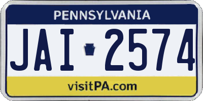 PA license plate JAI2574