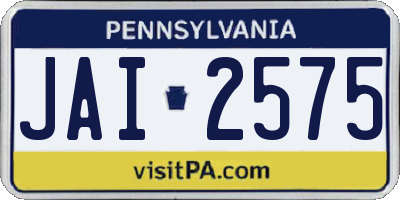 PA license plate JAI2575