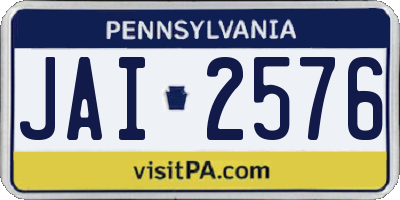 PA license plate JAI2576