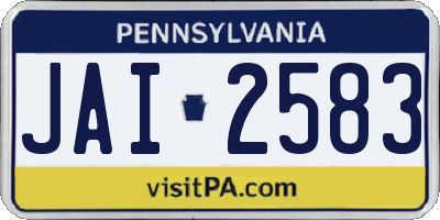 PA license plate JAI2583