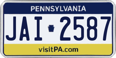 PA license plate JAI2587