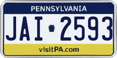 PA license plate JAI2593